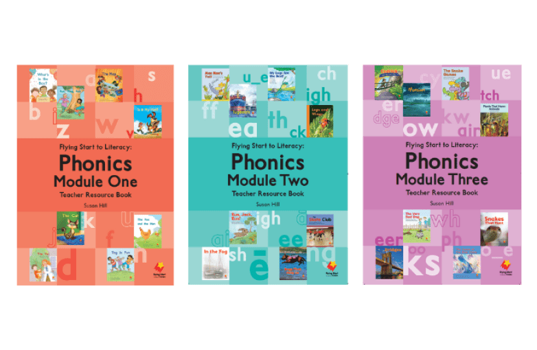 Flying start to literacy: phonics modules book covers