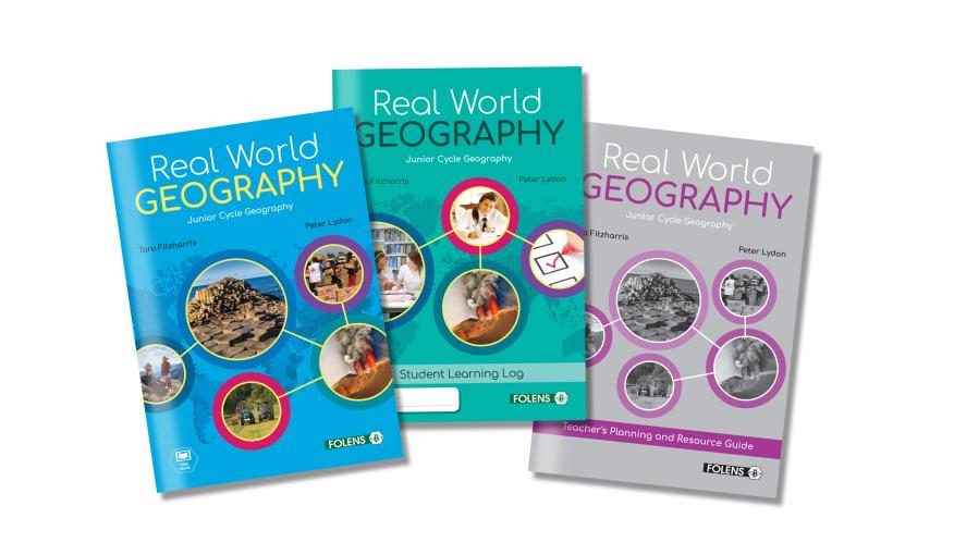 Real World Geography junior cert geography school book from Folens by Peter Lydon.