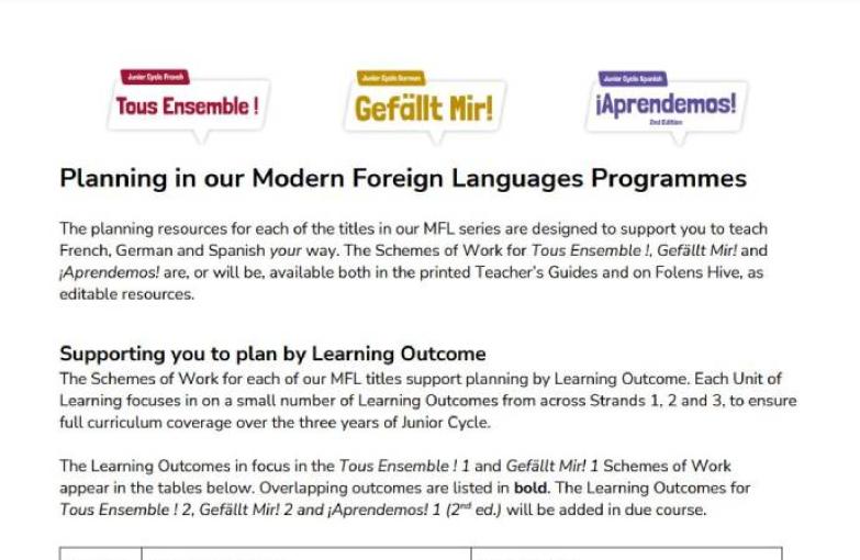 Tous Ensemble and Gefallt Mir learning outcomes