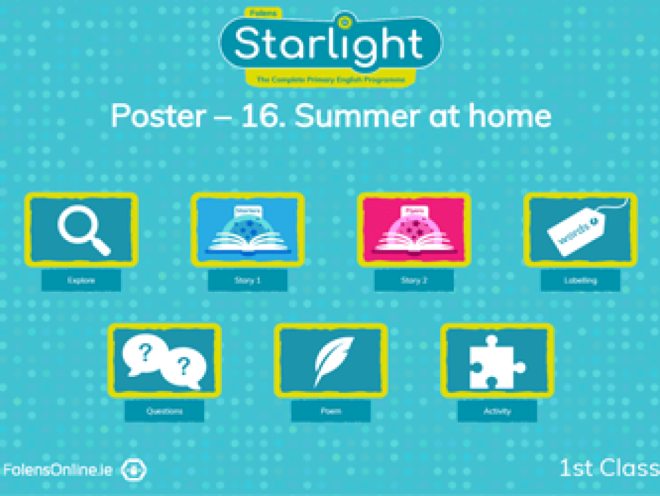 Oral language poster: Poster - 16. Summer at Home